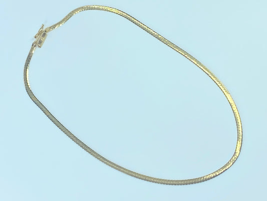 Italy 3.2mm Herringbone chain in 14K yellow gold necklace