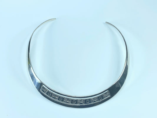 Sterling Silver Choker Collar Open work design JAM Mexico