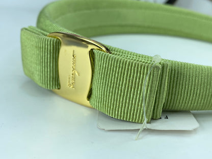 Vintage Salvatore Ferragamo Smith Green Vara Bow Headband New GS577