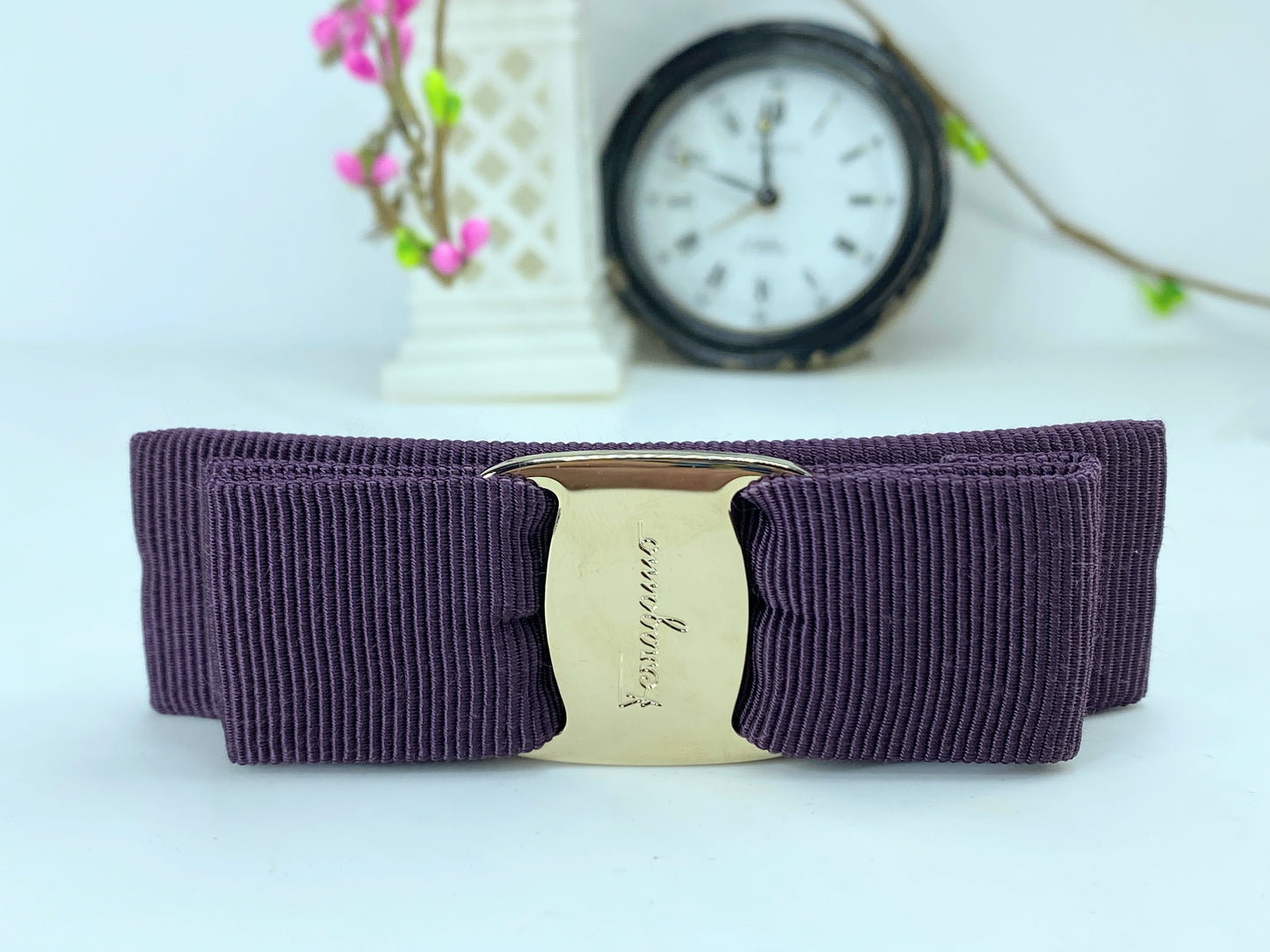 Salvatore Ferragamo - Lavender Vara Bow Hair Clip w/original box GS578