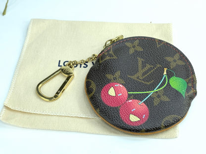 Louis Vuitton Brown Murakami Cherry Porte Monnaie Round Zip Pouch GS61