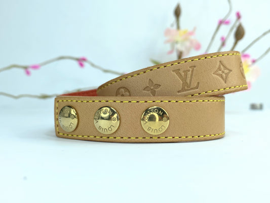 Louis Vuitton Brown Leather Bangle Bracelet GS62