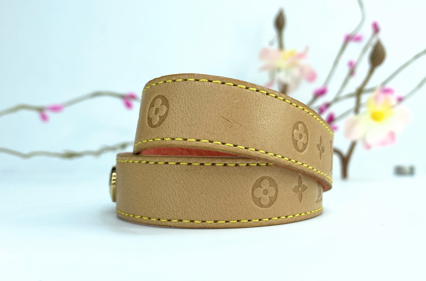 Louis Vuitton Brown Leather Bangle Bracelet GS62