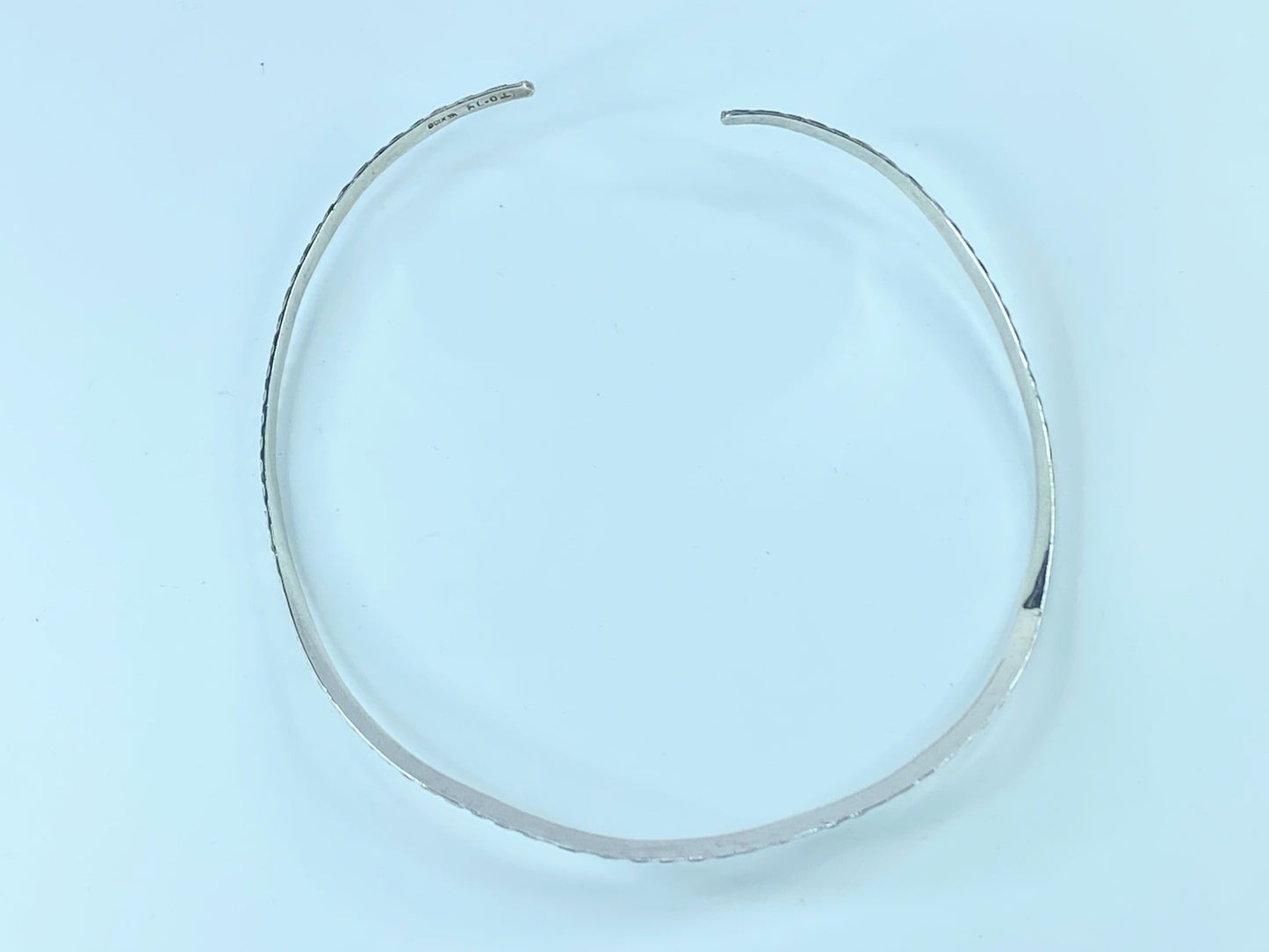 Sterling Silver 925 Greek Meander Fret thin choker collar necklace