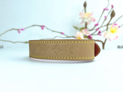 Louis Vuitton Brown Leather Bangle Bracelet GS62