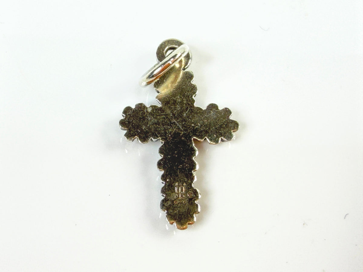 James Avery Sterling Silver Floral Cross Charm Flower Christian Jewelry JR2110