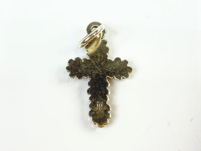 James Avery Sterling Silver Floral Cross Charm Flower Christian Jewelry JR2110
