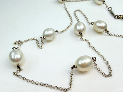 Vintage Tiffany & Co Elsa Peretti Pearl by the Yard sterling necklace 18" JR1355