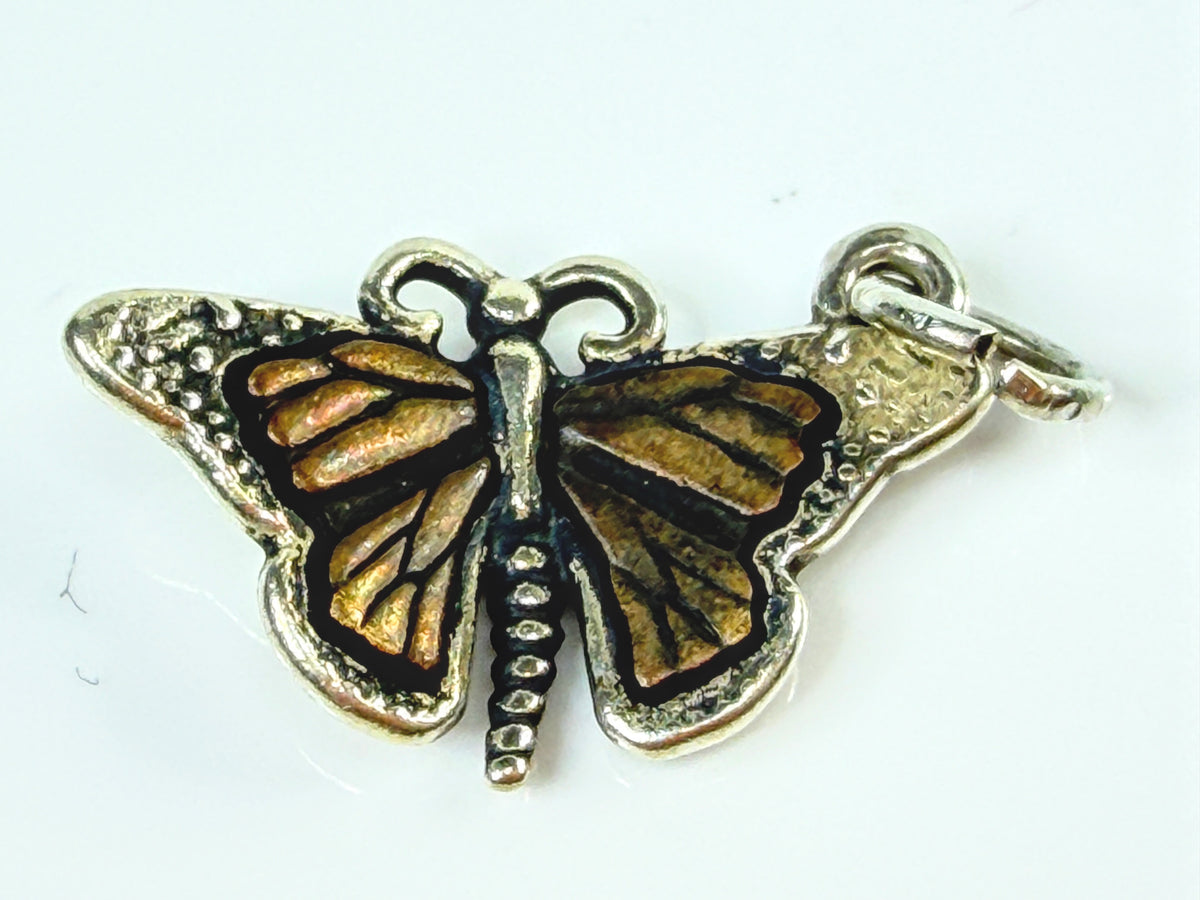 James Avery Sterling Silver Butterfly Charm Multitone Accent 2.5g JR2113