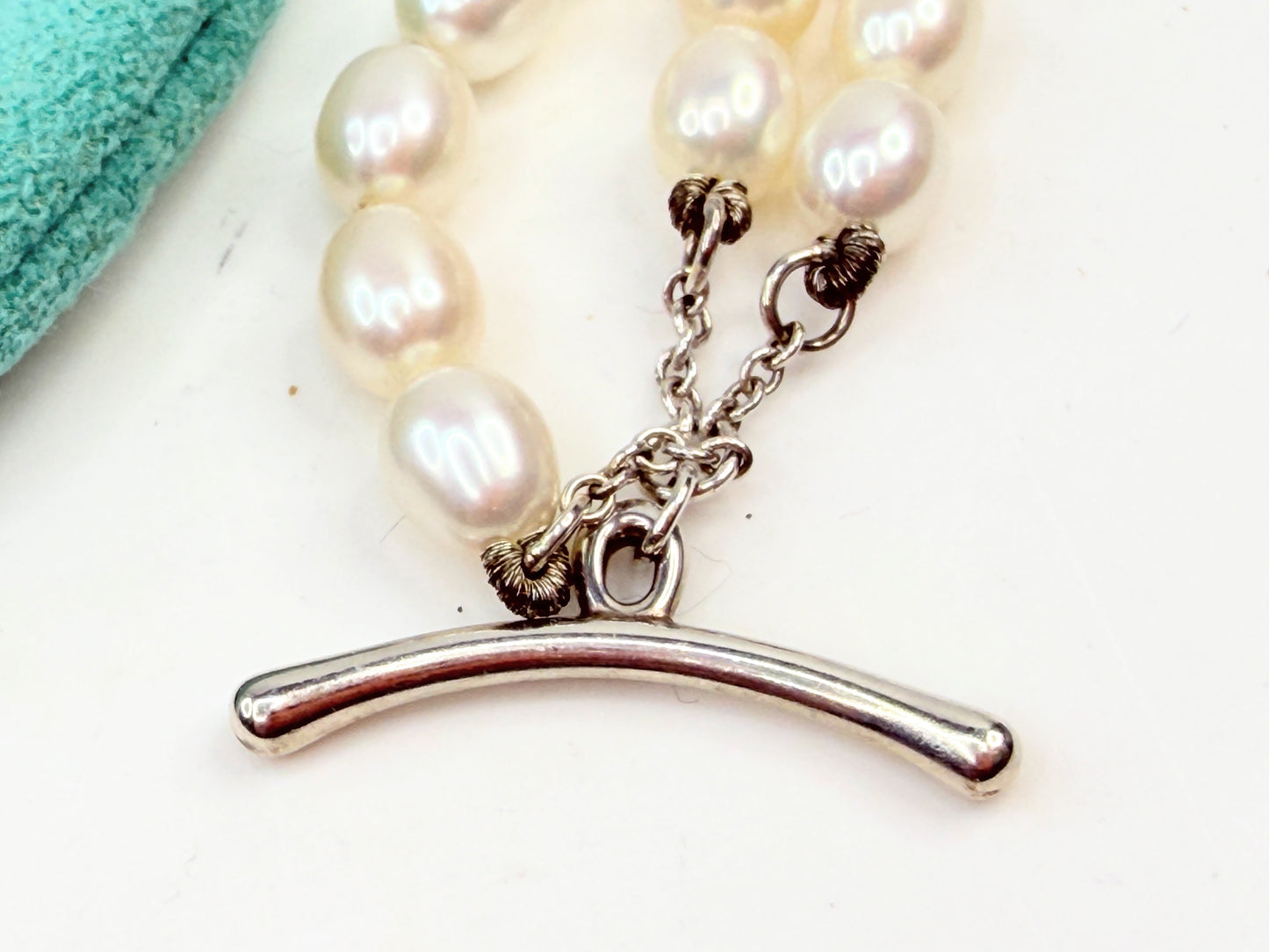 Tiffany & Co. Elsa Peretti Sevillana Toggle sterling Pearl Bracelet JR1356