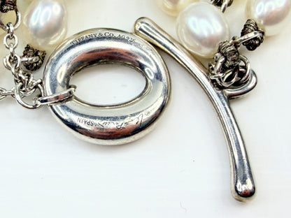 Tiffany & Co. Elsa Peretti Sevillana Toggle sterling Pearl Bracelet JR1356