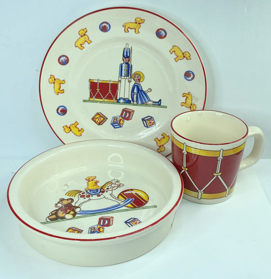 Tiffany & Co Mason's Ironstone 3-Piece Childs Dinnerware Cup plate Set 1990 A323