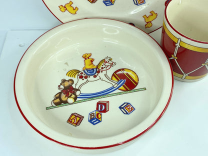 Tiffany & Co Mason's Ironstone 3-Piece Childs Dinnerware Cup plate Set 1990 A323
