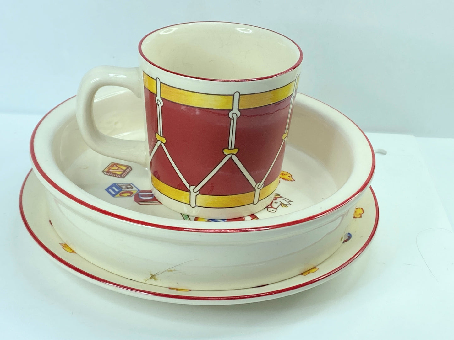 Tiffany & Co Mason's Ironstone 3-Piece Childs Dinnerware Cup plate Set 1990 A323