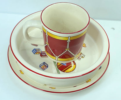 Tiffany & Co Mason's Ironstone 3-Piece Childs Dinnerware Cup plate Set 1990 A323