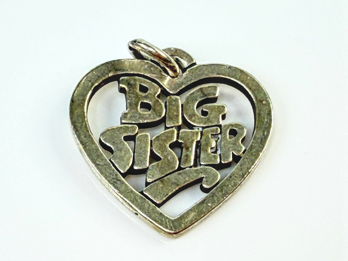 James Avery Sterling Silver Big Sister Heart Charm Family Jewelry JR2117