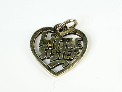 James Avery Sterling Silver Little Sister Heart Charm Family Jewelry JR2118
