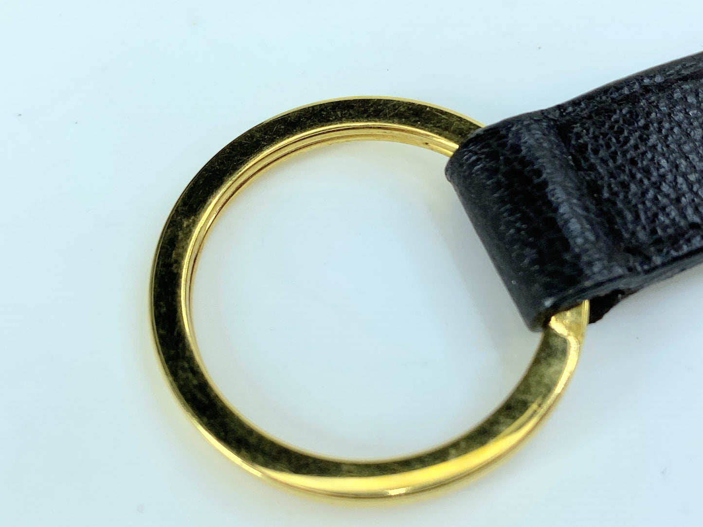 Bvlgari gold tone Leather Keyring Double Logo Bvlgari ring GS67