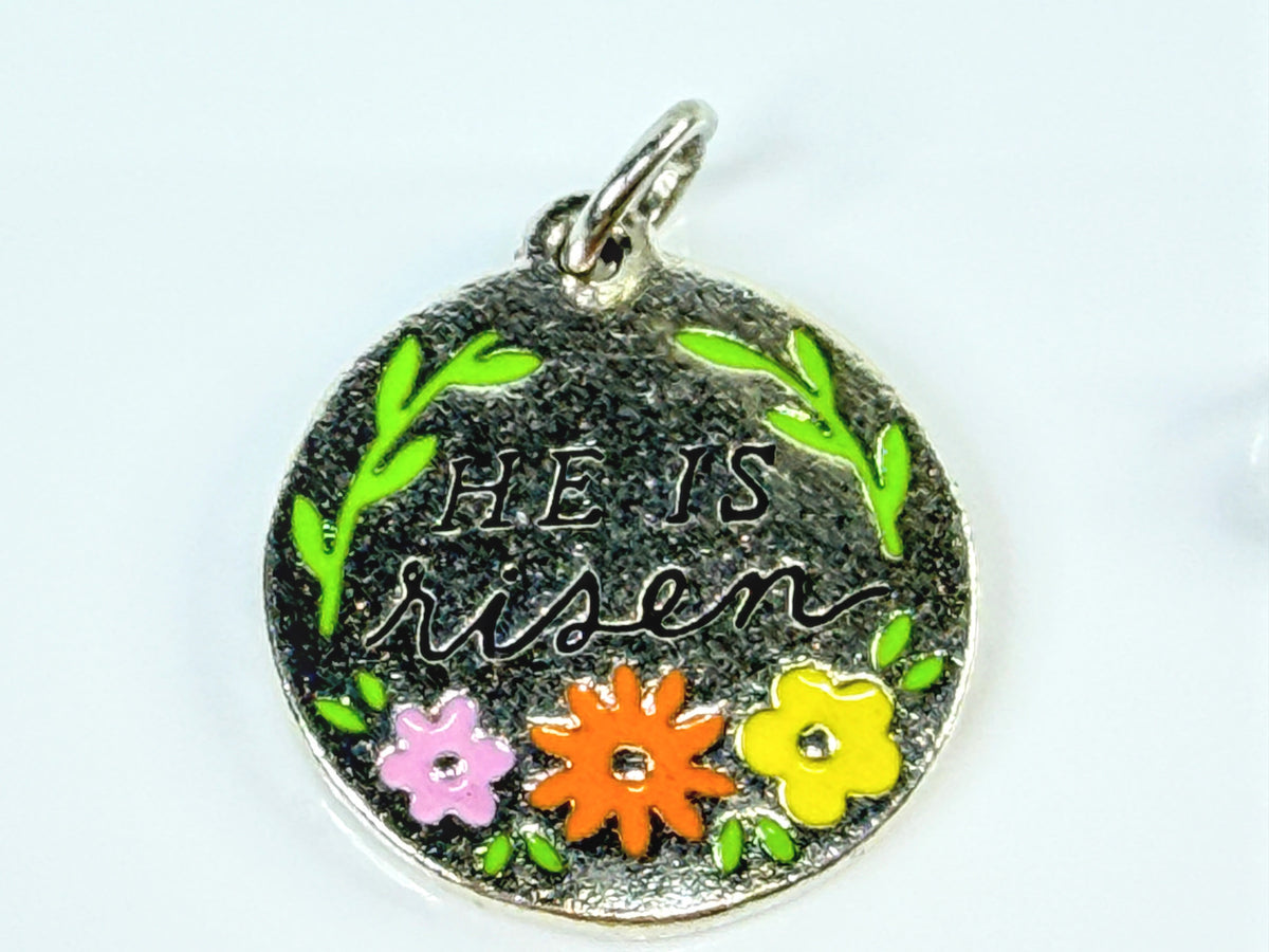 James Avery He Is Risen Enamel Sterling Silver Easter Faith Charm JR2119