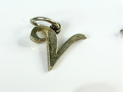 James Avery Sterling Silver Script Initial V Letter Charm Monogram JR2120