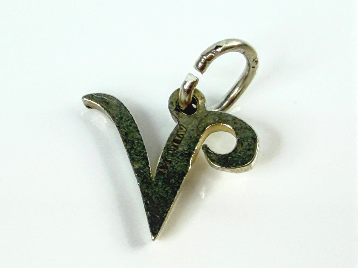 James Avery Sterling Silver Script Initial V Letter Charm Monogram JR2120
