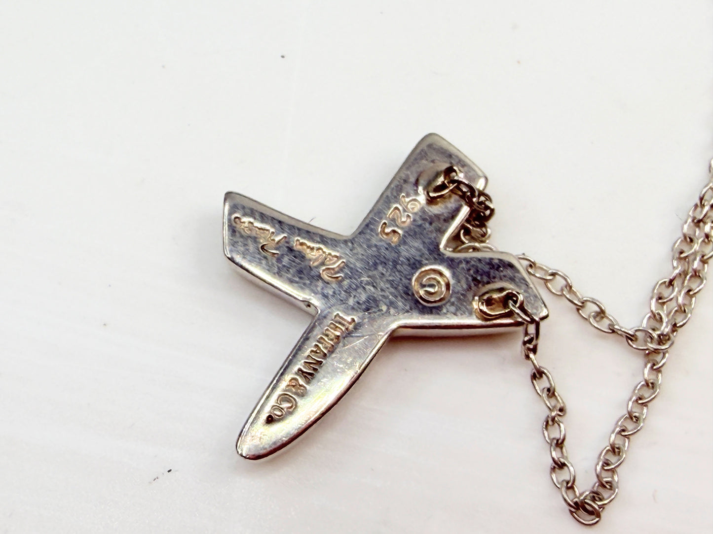 Vintage Tiffany & Co Sterling Silver Paloma Picasso "X" Kiss Pendant 17" JR1361