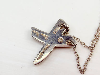 Vintage Tiffany & Co Sterling Silver Paloma Picasso "X" Kiss Pendant 17" JR1361