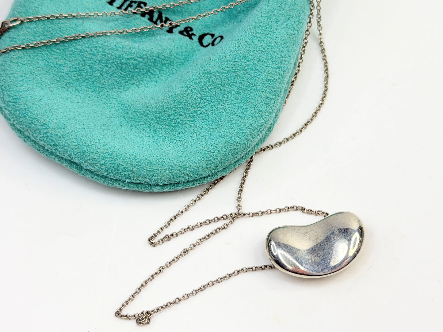 Tiffany & Co. Vintage Elsa Peretti Sterling large Bean Pendant 16" 8.0g JR1362