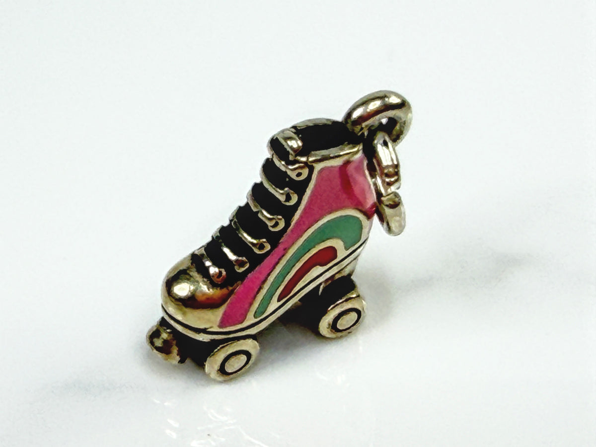James Avery Pink Enamel Roller Skate Sterling Silver 3D Charm 925 JR2123