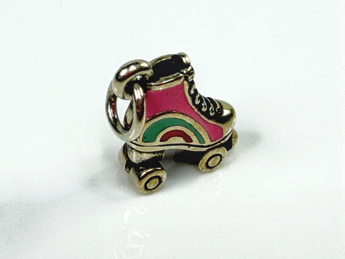 James Avery Pink Enamel Roller Skate Sterling Silver 3D Charm 925 JR2123