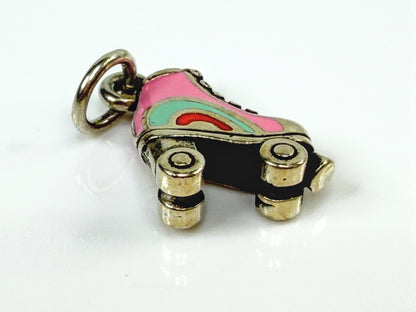 James Avery Pink Enamel Roller Skate Sterling Silver 3D Charm 925 JR2123