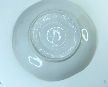 Gien France c1950 embossed glazed earthenware six wells Oyster plate 9.5" A334