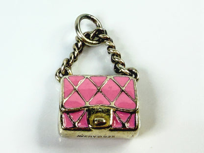 James Avery Pink Enamel Fashion Purse Sterling Silver Handbag Charm JR2124