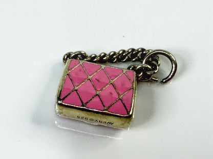 James Avery Pink Enamel Fashion Purse Sterling Silver Handbag Charm JR2124