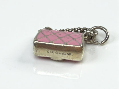 James Avery Pink Enamel Fashion Purse Sterling Silver Handbag Charm JR2124