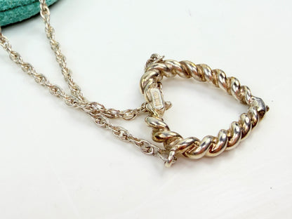 Tiffany & Co Heart Necklace Silver 18K Gold Rope Pendant Charm JR1364