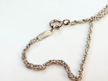 Tiffany & Co Heart Necklace Silver 18K Gold Rope Pendant Charm JR1364