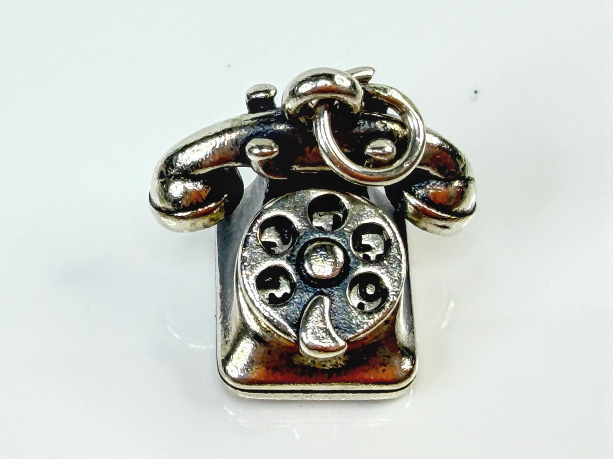 James Avery Retired Sterling Silver 3D Rotary Telephone Phone Charm JR2127