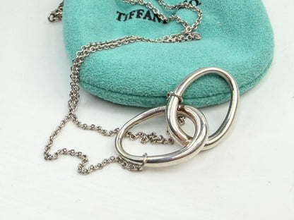 Tiffany & Co. Peretti Double Loop Necklace Pendant charm Silver 925 JR1367