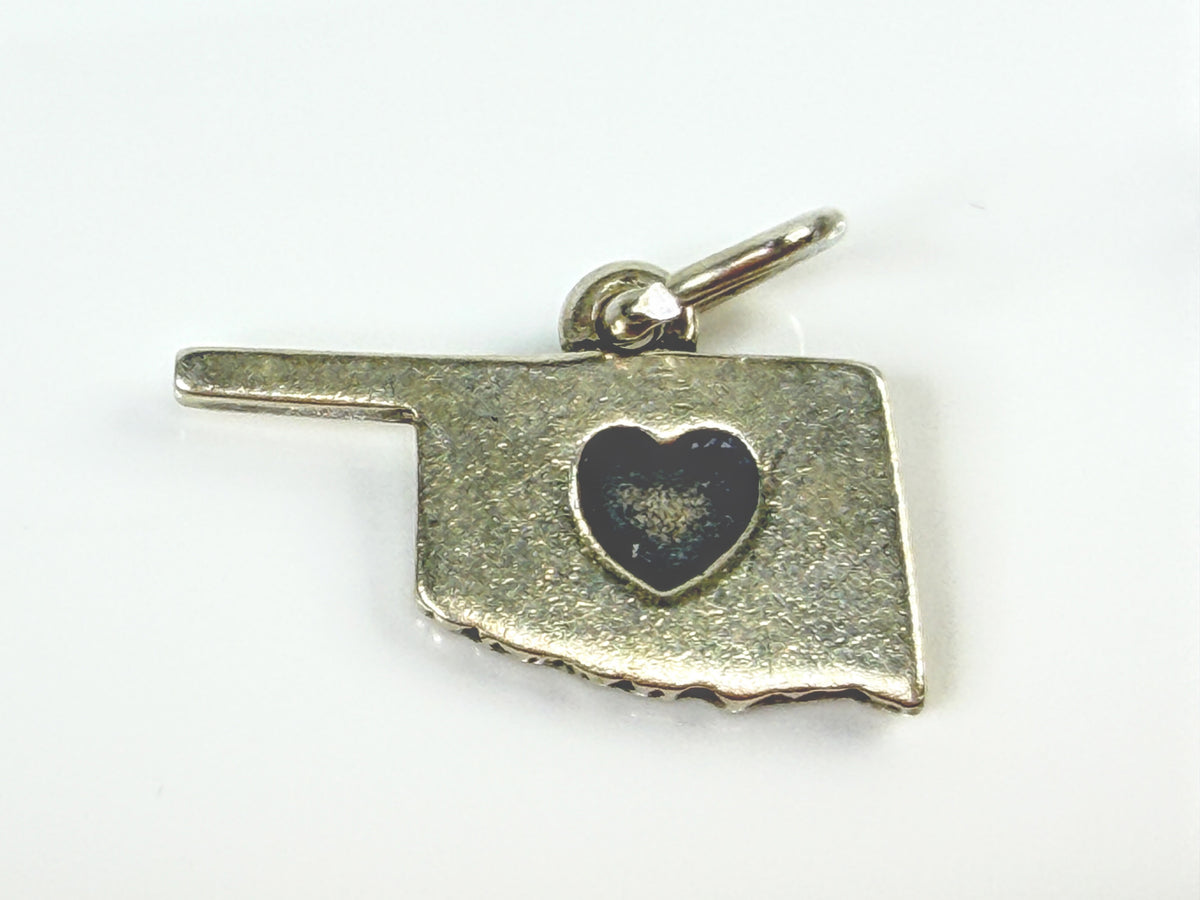 James Avery Sterling Silver Oklahoma State Heart Travel Charm 1.6g JR2130