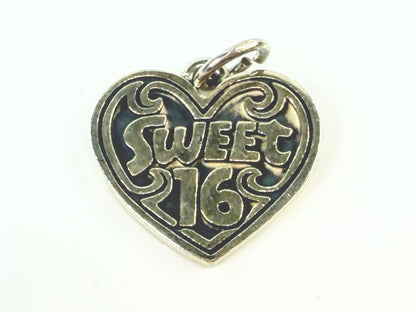James Avery Sterling Silver Sweet 16 Heart Birthday Charm Jewelry JR2134