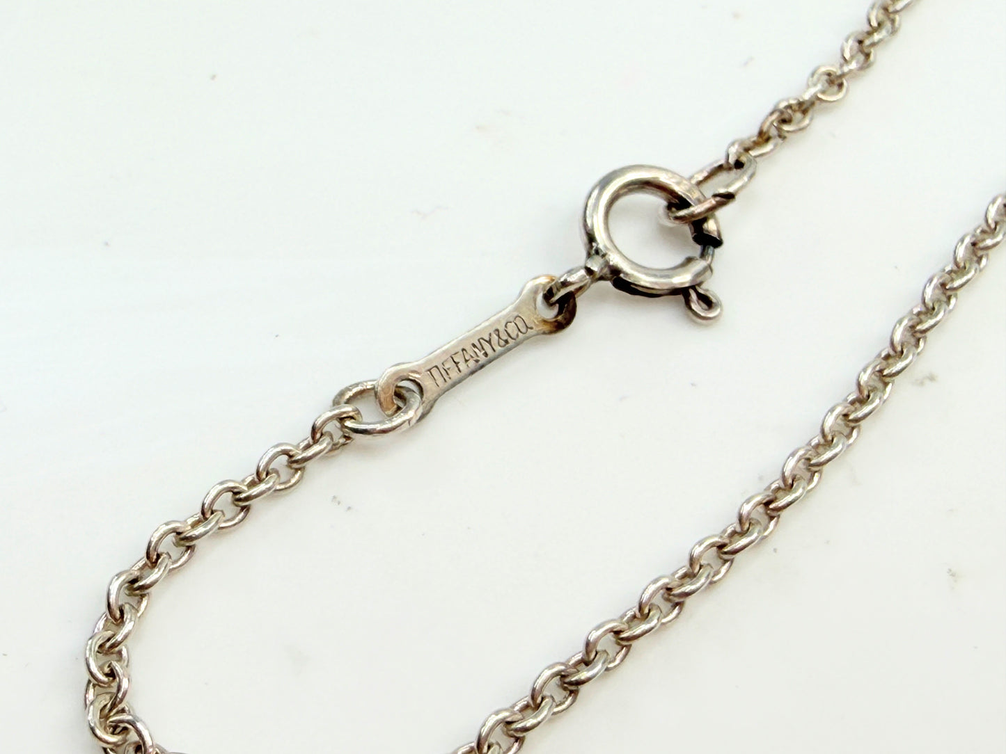 Tiffany & Co. Elsa Peretti XL Open Heart Pendant 18" sterling w/pouch JR1370