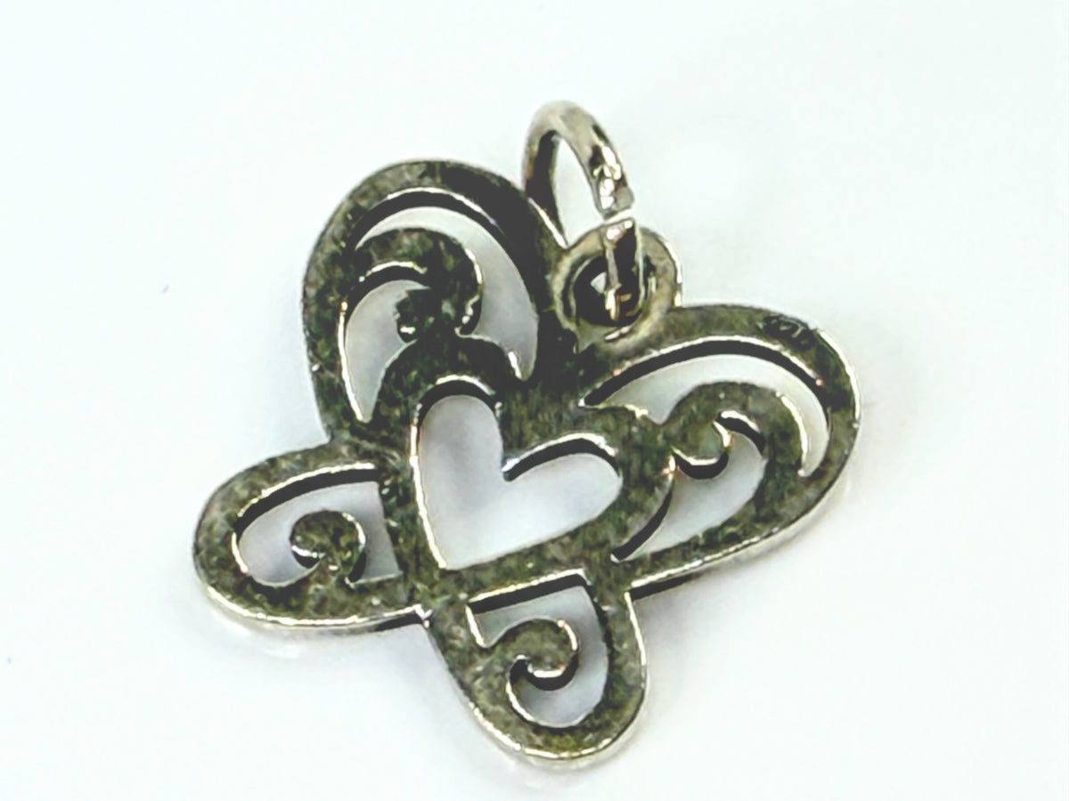 James Avery Sterling Silver large Open Butterfly Heart Love Nature Charm JR2148