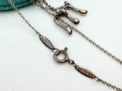 Vintage Tiffany Sterling Silver Peretti Letter M Necklace JR1376
