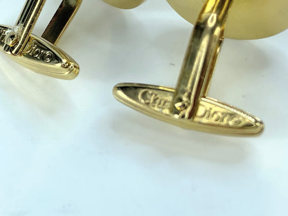 Christian Dior 1980s Insignia Initial Monogram Logo Circle Cufflinks Tie tag GS75