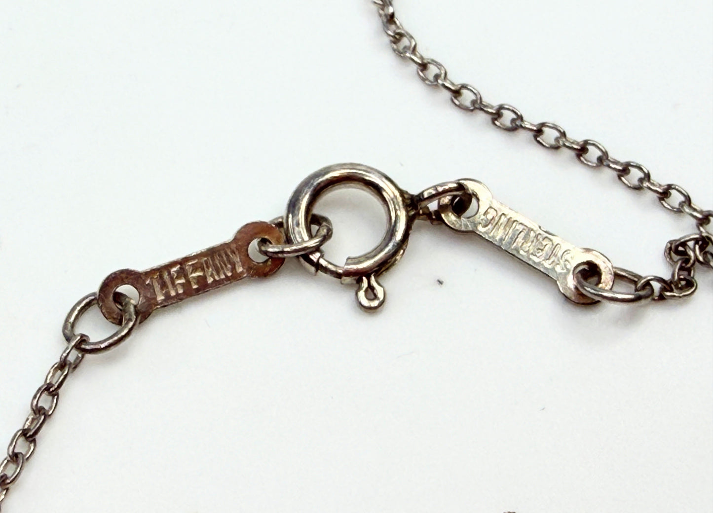 Tiffany & Co Silver Medium Peretti Alphabet Letter "N" Necklace JR1373