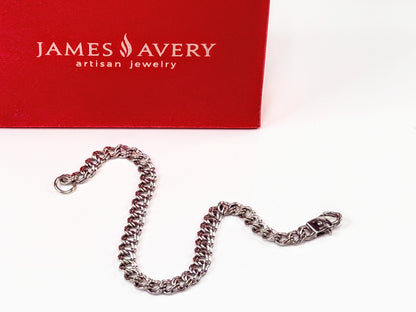James Avery Sterling Silver Double Link Charm Bracelet 7" Box JR2163