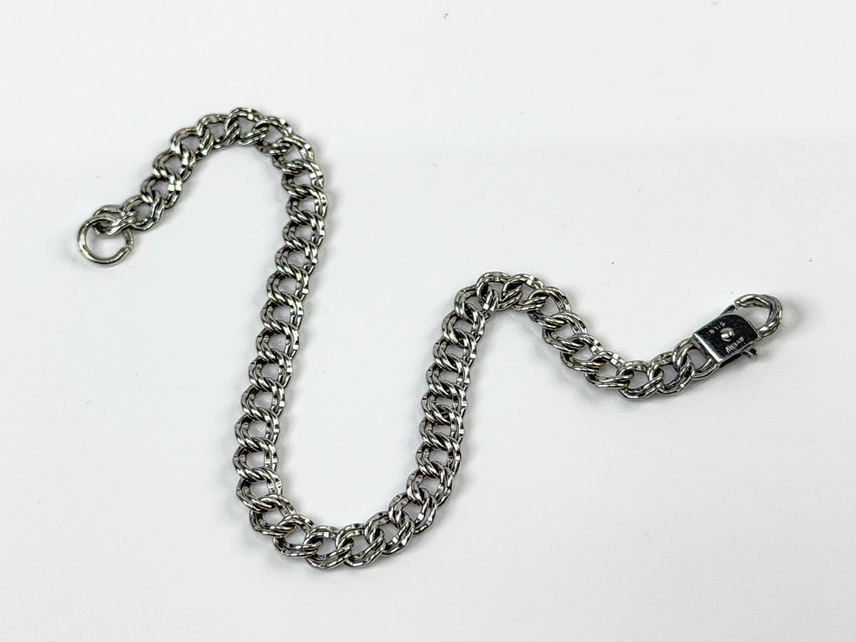 James Avery Sterling Silver Double Link Charm Bracelet 7" Box JR2163