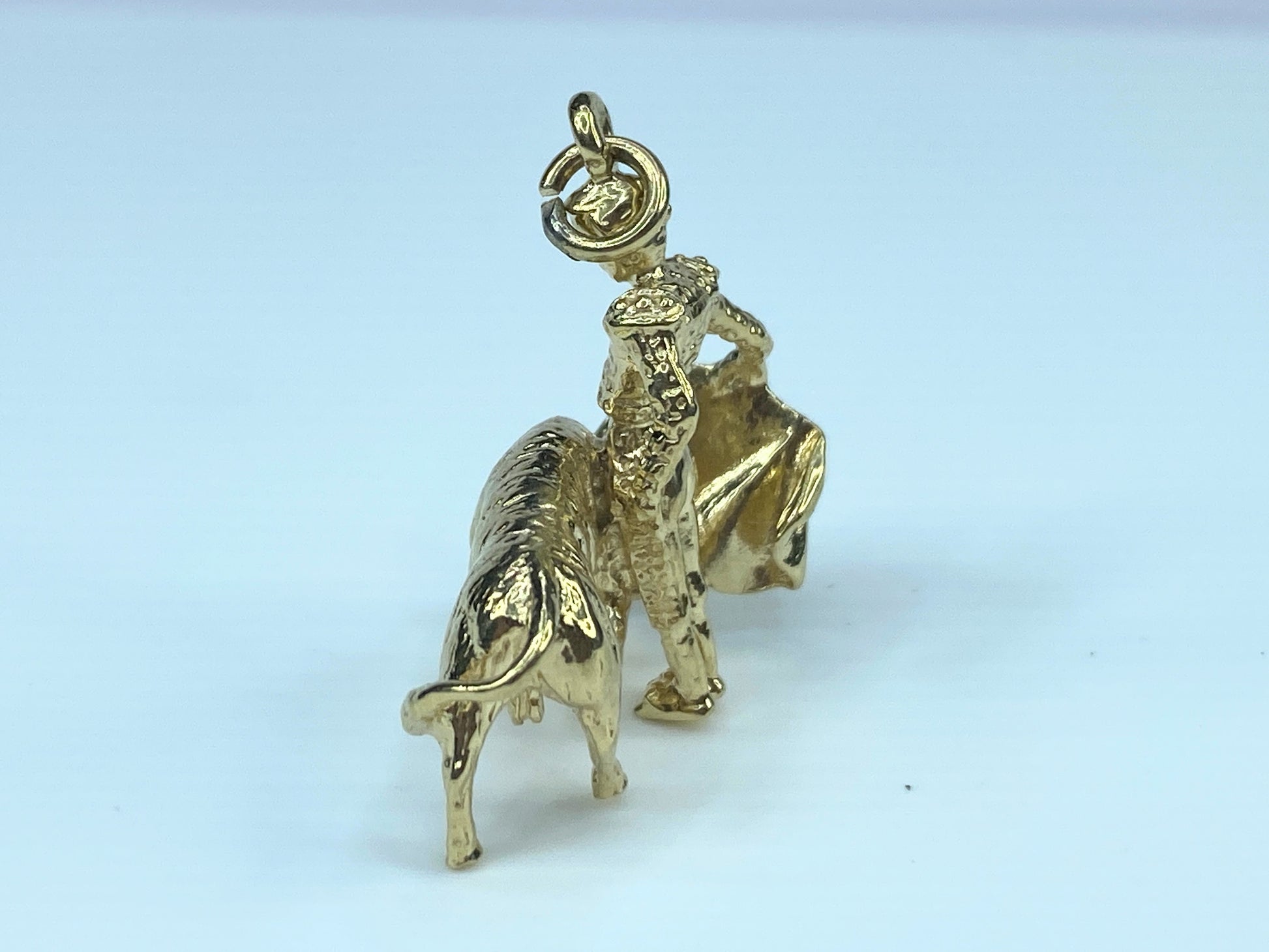 Matador with la Muleta bullfighting 3D in 9K charm pendant