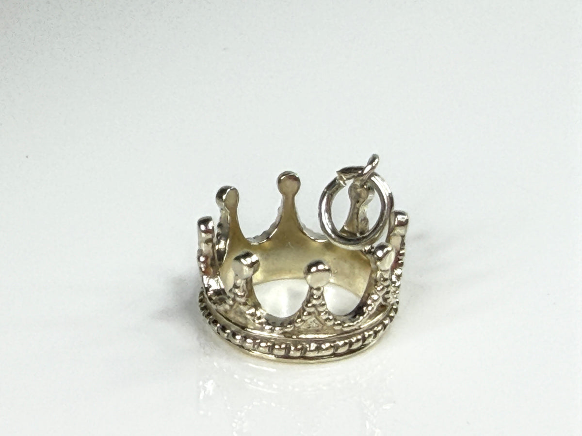 Tiffany & Co. Sterling Silver 3D Princess Crown Charm Pendant AG925 Pouch JR2116